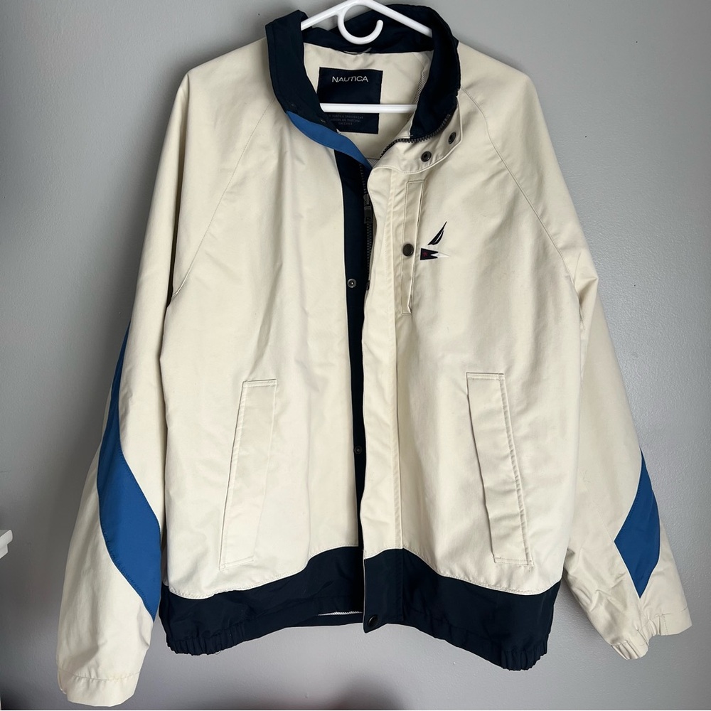 Nautica Cream and Blue Jacket
